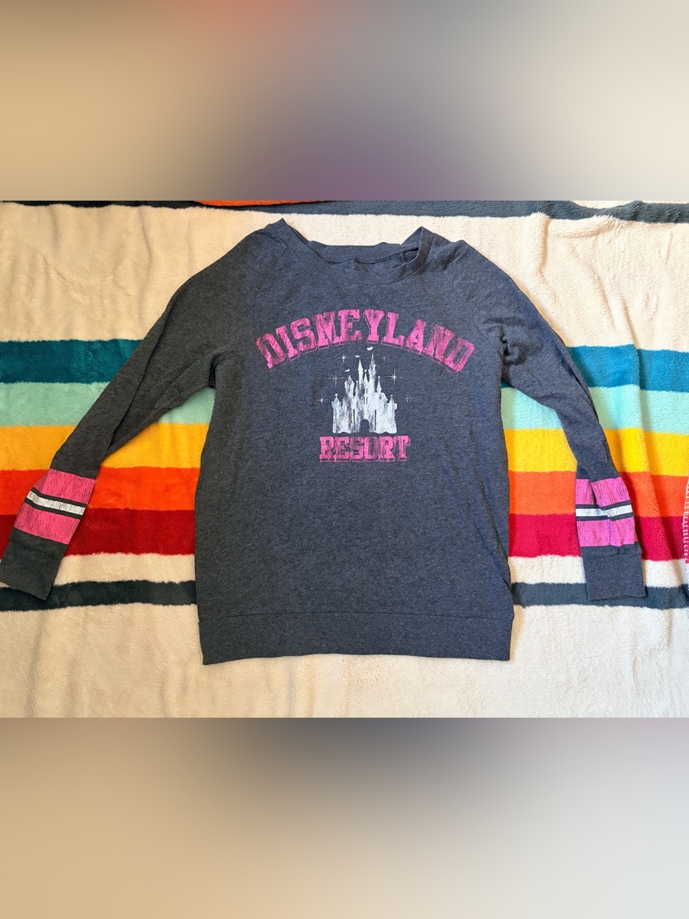Disney Gray Sweatshirt with Pink Disneyland Resort Print